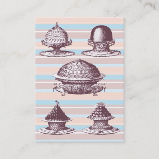 エレガントなヴィンテージのフランスのなペストリーのベーカリー 名刺 (正面)