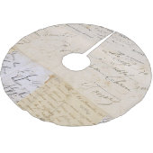 エレガントなヴィンテージのフランスのな郵便はがきの手書き ブラッシュドポリエステルツリースカート (アングル)