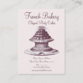 エレガントなヴィンテージのフランス語はベーカリーを固めます 名刺 (裏面)