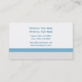 エレガントなヴィンテージのブルーグレーの白いダマスク織は縞で飾り、 名刺 (裏面)