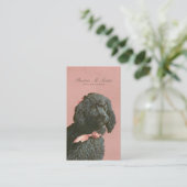 エレガントなヴィンテージのプードル犬のグルーミングのカッコいい動物 名刺 (スタンド正面)