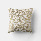 エレガントなヴィンテージのホワイトゴールドの花柄のダマスク織 クッション (裏面)