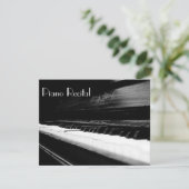 エレガントなヴィンテージのユニセックスなピアノ演奏会の招待状 招待状 (スタンド正面)