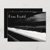 エレガントなヴィンテージのユニセックスなピアノ演奏会の招待状 招待状 (正面/裏面)