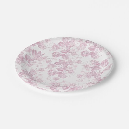 エレガントなヴィンテージのラベンダーの植物の花柄 ペーパープレート (アングル)