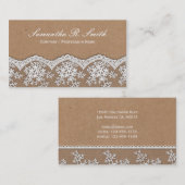 エレガントなヴィンテージのレースの名刺 名刺 (正面/裏面)