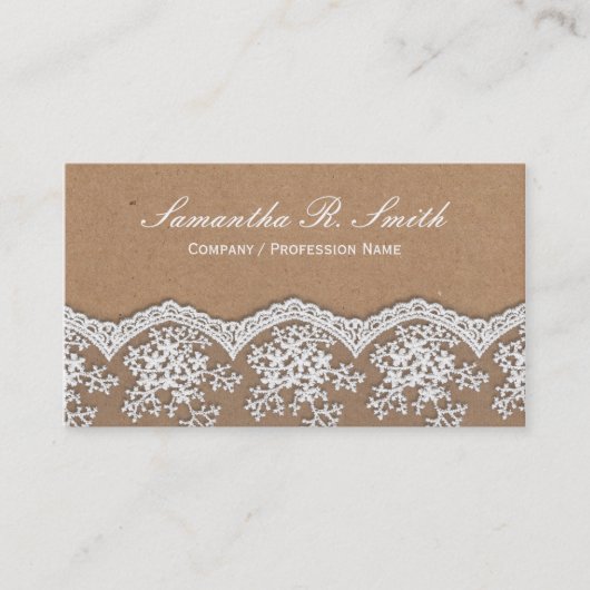 エレガントなヴィンテージのレースの名刺 名刺 (正面)