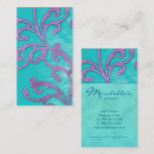 エレガントなヴィンテージの名刺の緑青の渦巻Pur 名刺 (正面/裏面)