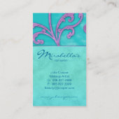 エレガントなヴィンテージの名刺の緑青の渦巻Pur 名刺 (裏面)