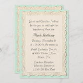 エレガントなヴィンテージの天使の喘ぐ洗礼の招待状 招待状 (正面/裏面)