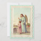 エレガントなヴィンテージの天使の喘ぐ洗礼の招待状 招待状 (裏面)