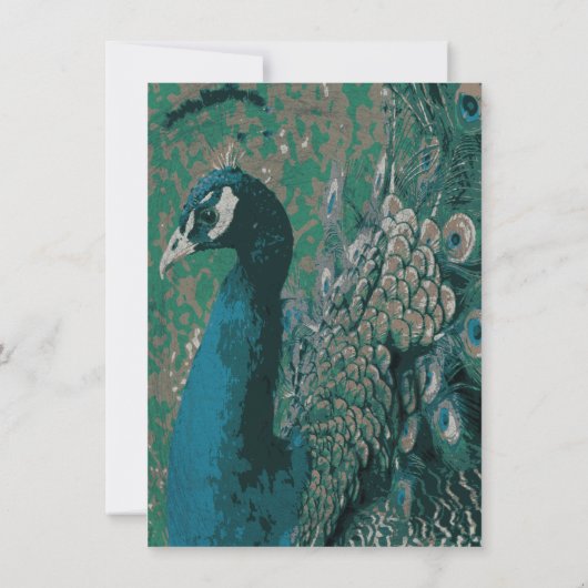 エレガントなヴィンテージの孔雀のレースの結婚式招待状 招待状 (裏面)