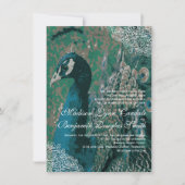 エレガントなヴィンテージの孔雀のレースの結婚式招待状 招待状 (正面)