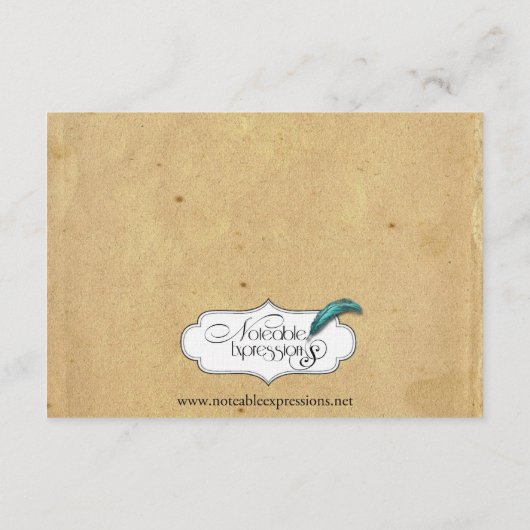 エレガントなヴィンテージの孔雀の優雅な結婚式の挿入物 エンクロージャーカード (裏面)