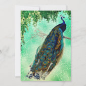 エレガントなヴィンテージの孔雀の美術作品 招待状 (裏面)