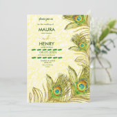 エレガントなヴィンテージの孔雀 招待状 (スタンド正面)