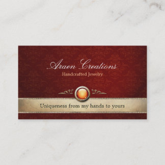 エレガントなヴィンテージの深いさくらんぼのダマスク織パターンジュエリー 名刺