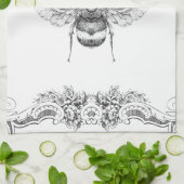 エレガントなヴィンテージの灰色ののまわりに及び王冠の花柄 キッチンタオル (折り畳み)