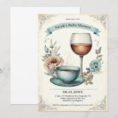 エレガントなヴィンテージの男の子用ベビーシャワー招待状 招待状 (正面/裏面)