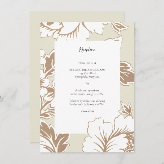 エレガントなヴィンテージの結婚披露宴 エンクロージャーカード (正面/裏面)