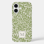 エレガントなヴィンテージの緑の柳の葉のモノグラム Case-Mate iPhoneケース (裏面)