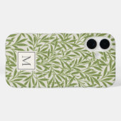 エレガントなヴィンテージの緑の柳の葉のモノグラム Case-Mate iPhoneケース (裏面 (横))