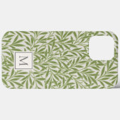 エレガントなヴィンテージの緑の柳の葉のモノグラム Case-Mate iPhoneケース (裏面 (横))