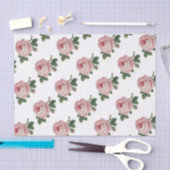 エレガントなヴィンテージの花のピンクのバラ 薄葉紙 (クラフト)