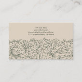 エレガントなヴィンテージの花の線画の名刺 名刺 (裏面)