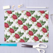 エレガントなヴィンテージの花の赤いバラ 薄葉紙 (クラフト)