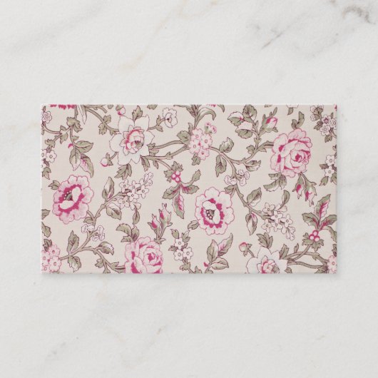 エレガントなヴィンテージの花柄ばら色パターンテンプレート 名刺 (正面)