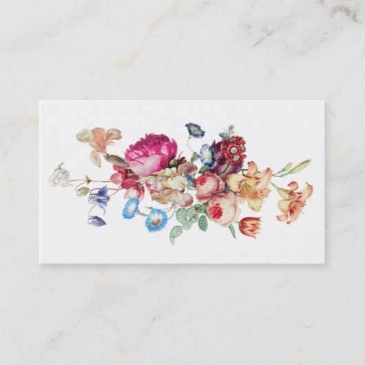 エレガントなヴィンテージの花柄ばら色パターンテンプレート 名刺 (正面)