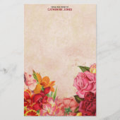 エレガントなヴィンテージの花柄|のヴィンテージの紙|のカラフル 便箋 (正面)