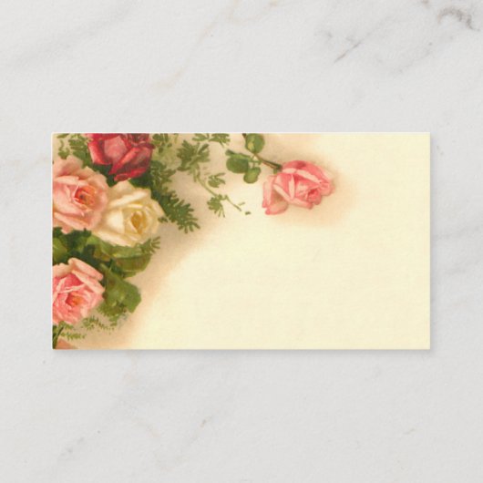 エレガントなヴィンテージの花柄 名刺 (裏面)