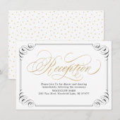 エレガントなヴィンテージの花飾りカリグラフィー受付 エンクロージャーカード (正面/裏面)