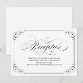 エレガントなヴィンテージの花飾りカリグラフィー受付 招待状 (正面/裏面)