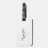 エレガントなヴィンテージの茶バラ白黒| ラゲッジタグ (裏面縦)