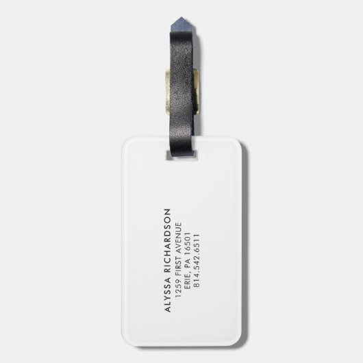 エレガントなヴィンテージの茶バラ白黒| ラゲッジタグ (裏面縦)