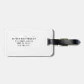 エレガントなヴィンテージの茶バラ白黒| ラゲッジタグ (裏面横)