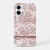 エレガントなヴィンテージの薄茶色のトワルドジュイ iPhone 16ケース (裏面)