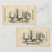 エレガントなヴィンテージの蜂蜜の蜂は名刺を巣箱に集めます 名刺 (正面/裏面)