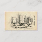 エレガントなヴィンテージの蜂蜜の蜂は名刺を巣箱に集めます 名刺 (裏面)