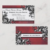 エレガントなヴィンテージの赤いゴシック様式グランジ 名刺 (正面/裏面)