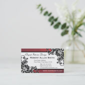 エレガントなヴィンテージの赤いゴシック様式グランジ 名刺 (スタンド正面)