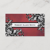 エレガントなヴィンテージの赤いゴシック様式グランジ 名刺 (裏面)