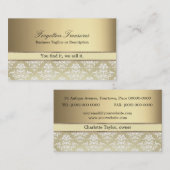 エレガントなヴィンテージの金ダマスク織パターン 名刺 (正面/裏面)