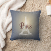 エレガントなヴィンテージの青いエッフェル塔のパリのデザイン クッション (ブランケット)