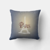 エレガントなヴィンテージの青いエッフェル塔のパリのデザイン クッション (裏面)