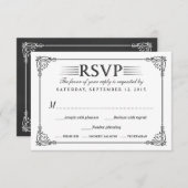 エレガントなヴィンテージの黒板の結婚式の応答カード 出欠カード (正面/裏面)