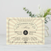 エレガントなヴィンテージエンゲージメントパーティー招待状 招待状 (スタンド正面)